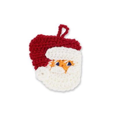 Red Heart Jolly Santa Crochet Ornament Single Size