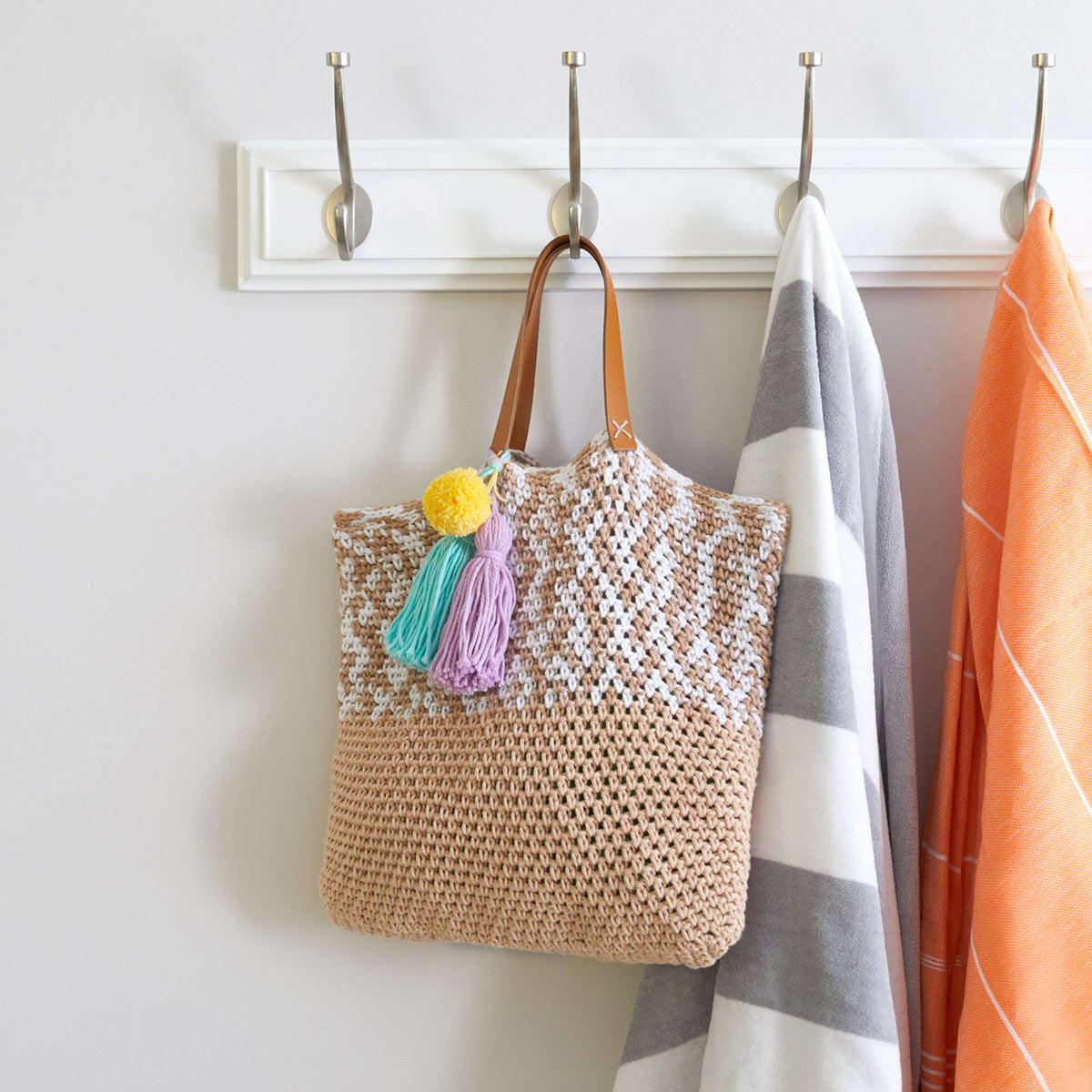 Crochet Tote Bag made in Red Heart Scrubby Smoothie Yarn