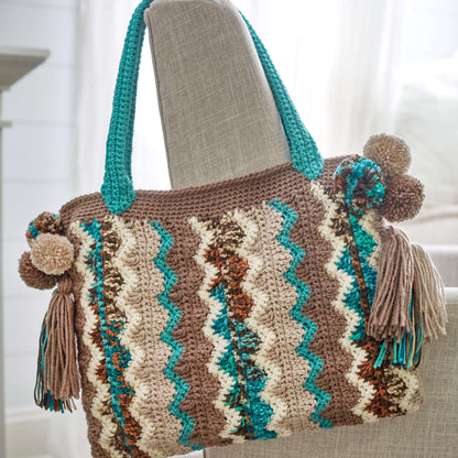 Red Heart Crochet Flame Stitch Bag Crochet Bag made in Red Heart Super Saver Yarn