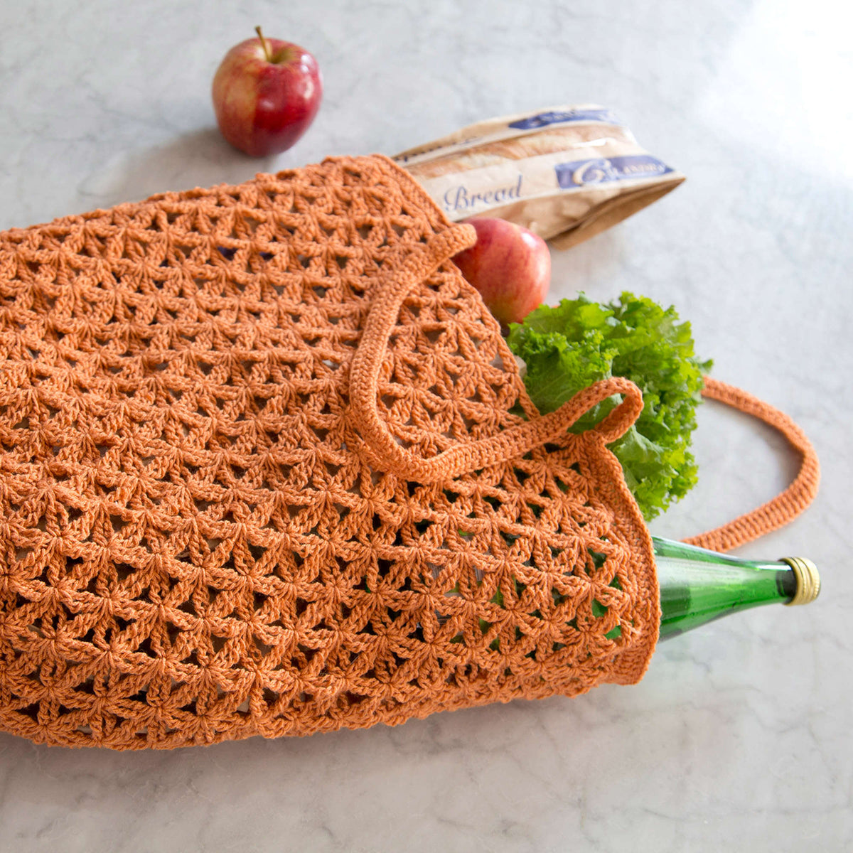Crochet Bag made in Red Heart Luster Sheen Yarn
