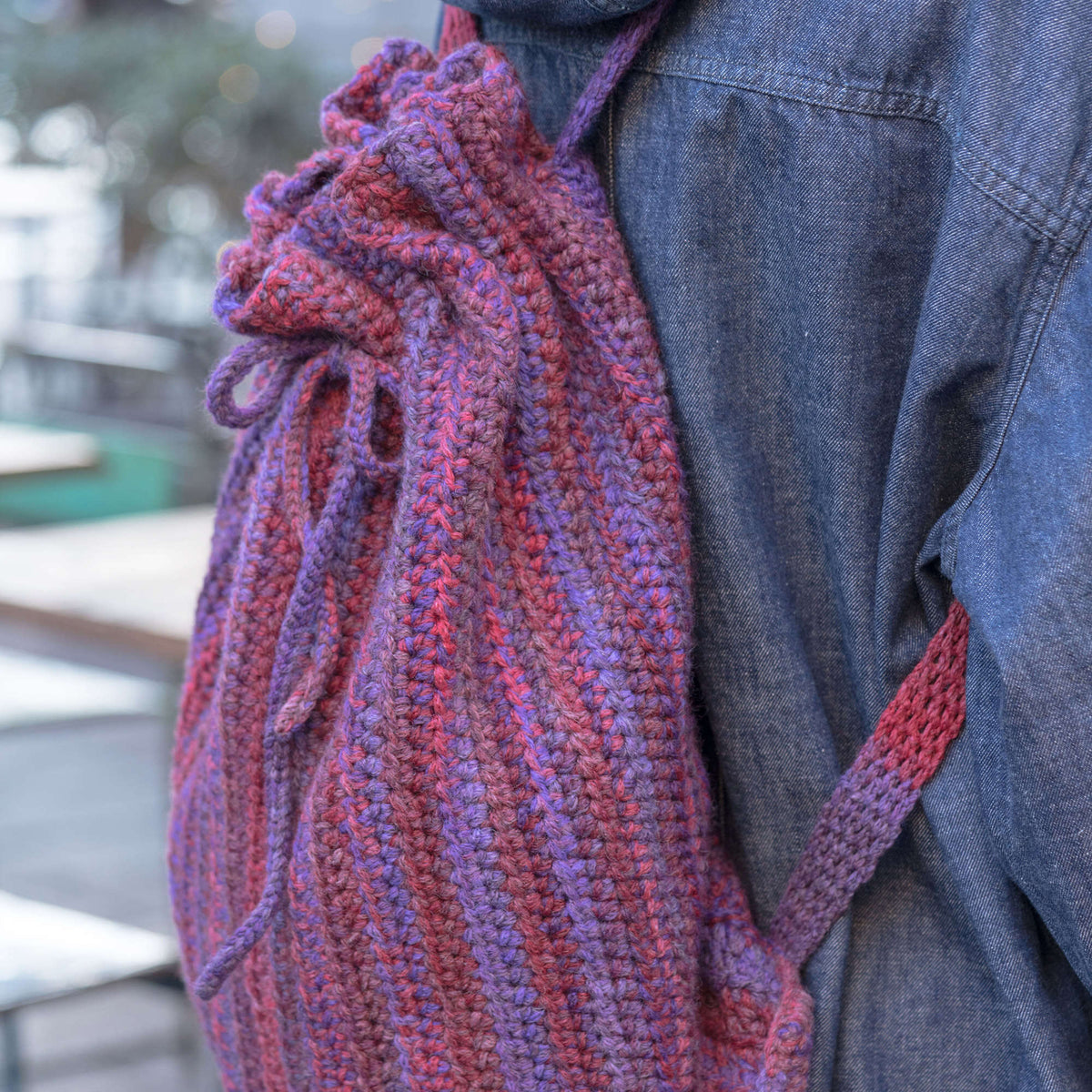 Crochet Bag made in Red Heart An Italian Story Ombra Yarn