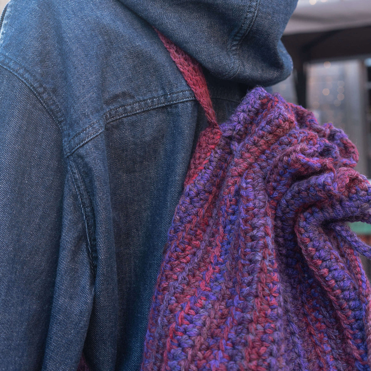 Crochet Bag made in Red Heart An Italian Story Ombra Yarn