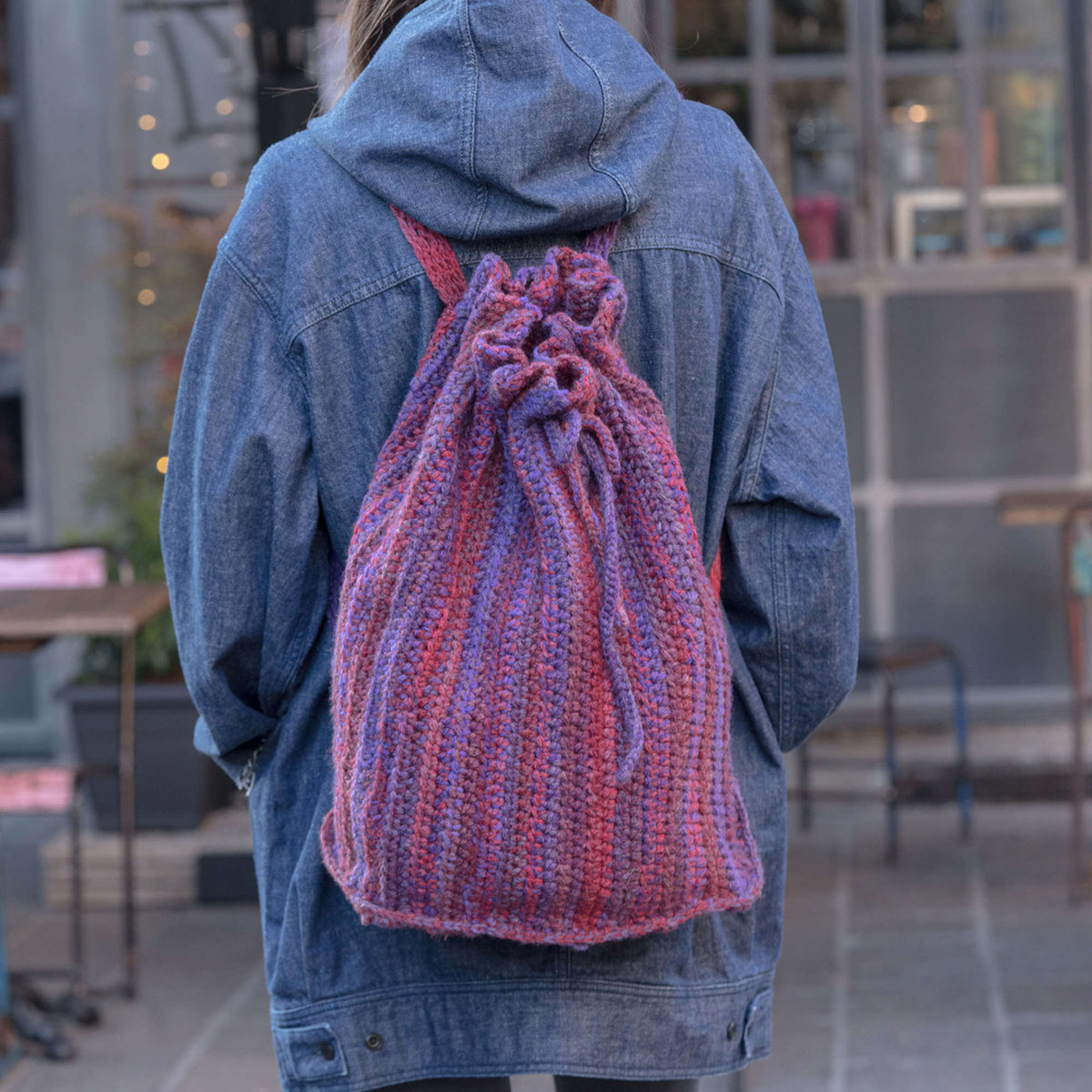 Crochet Bag made in Red Heart An Italian Story Ombra Yarn