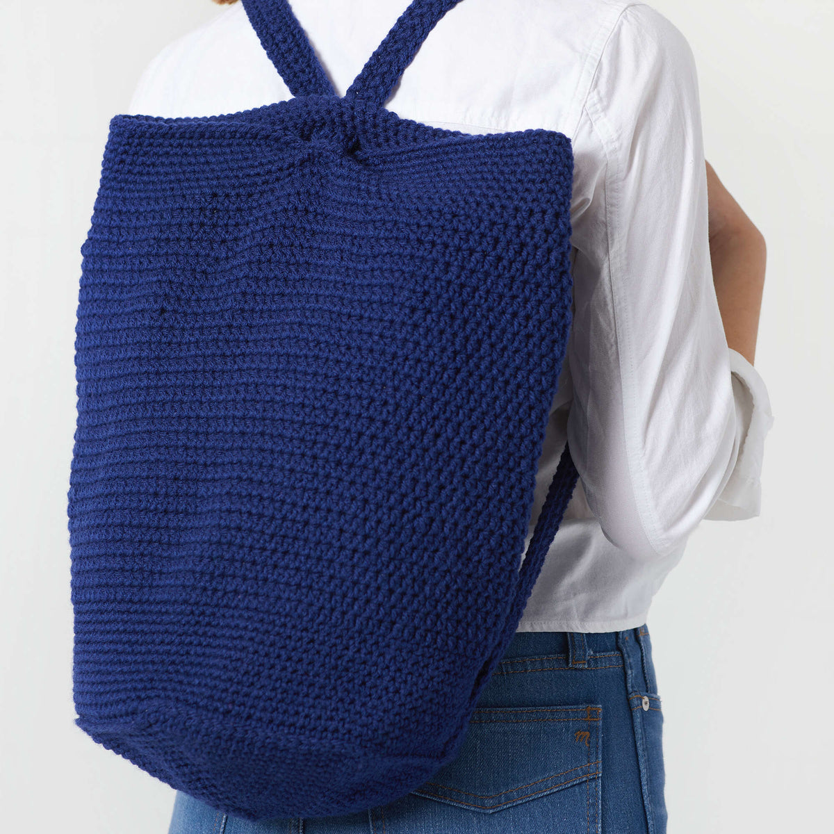Crochet Backpack made in Red Heart Super Saver Yarn