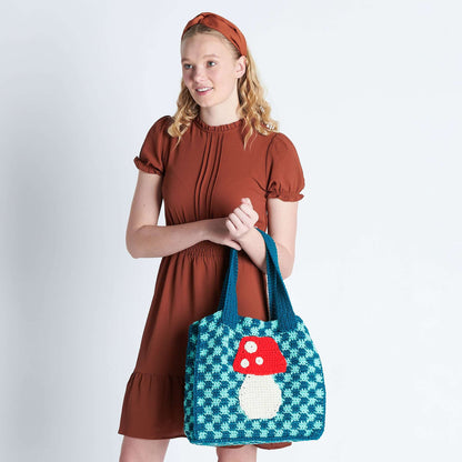 Red Heart Mushroom Check Crochet Bag Single Size
