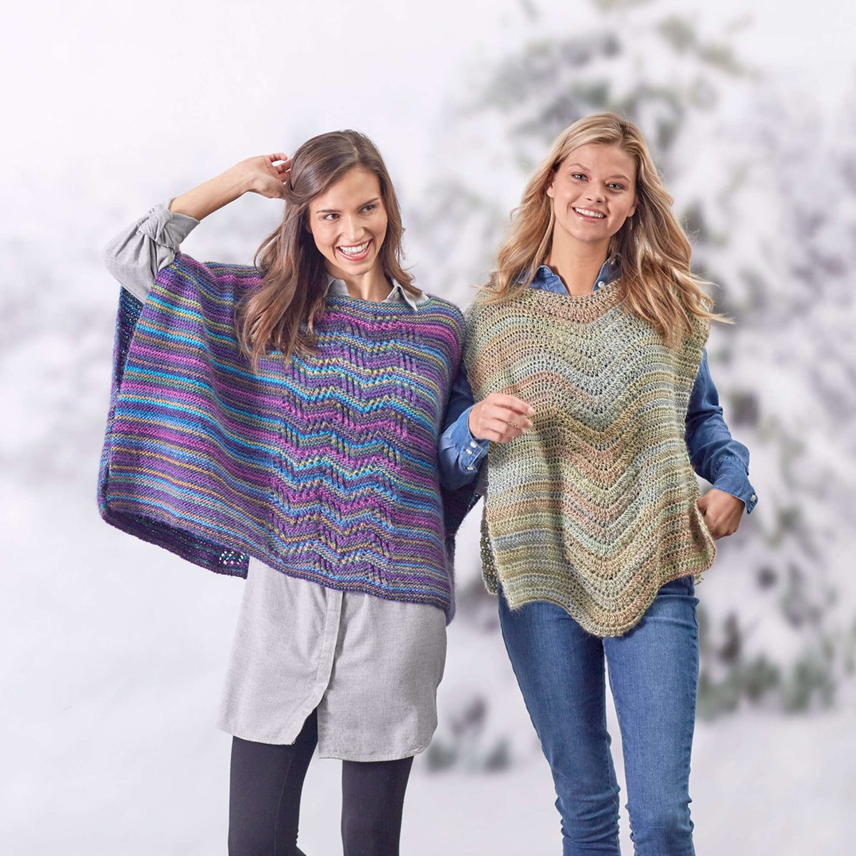 Crochet PanelPoncho made in Red Heart Boutique Yarn