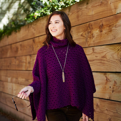Red Heart Perfectly Panache Chic Poncho Crochet Poncho made in Red Heart Chic Sheep Yarn