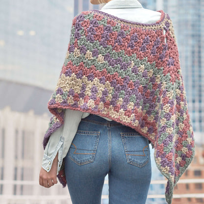 Red Heart Crochet Mountain Breeze Poncho Crochet Poncho made in Red Heart Dreamy Stripes Yarn