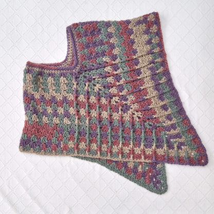 Red Heart Crochet Mountain Breeze Poncho Crochet Poncho made in Red Heart Dreamy Stripes Yarn