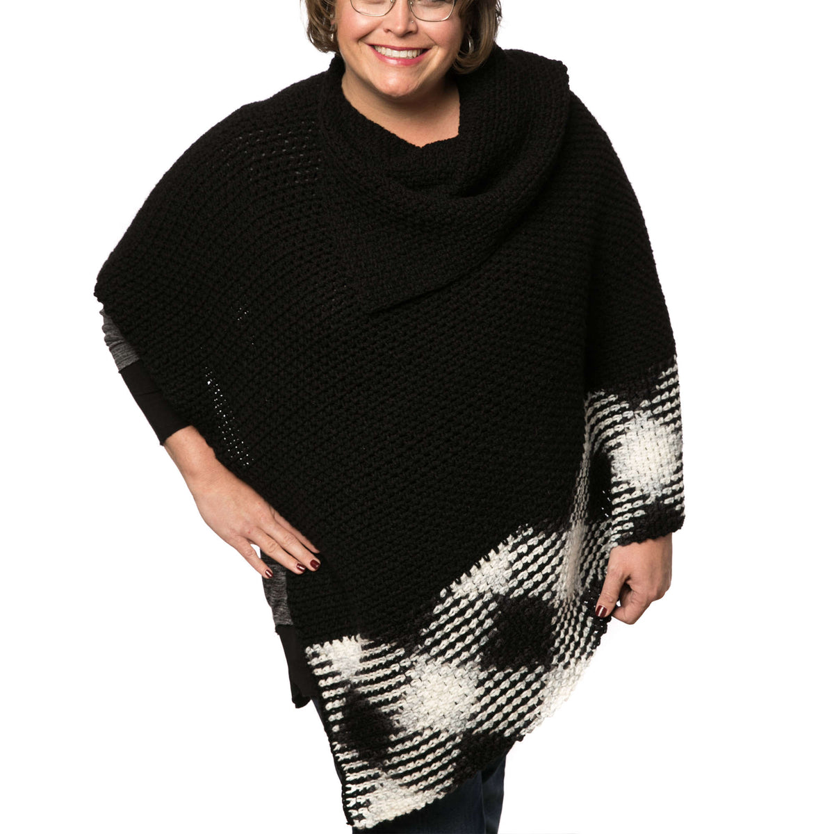 Crochet Poncho made in Red Heart Super Saver Yarn