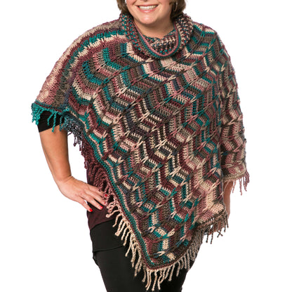 Red Heart Crochet Marly's Perfect Simple Cowl Poncho Crochet Poncho made in Red Heart Boutique Yarn