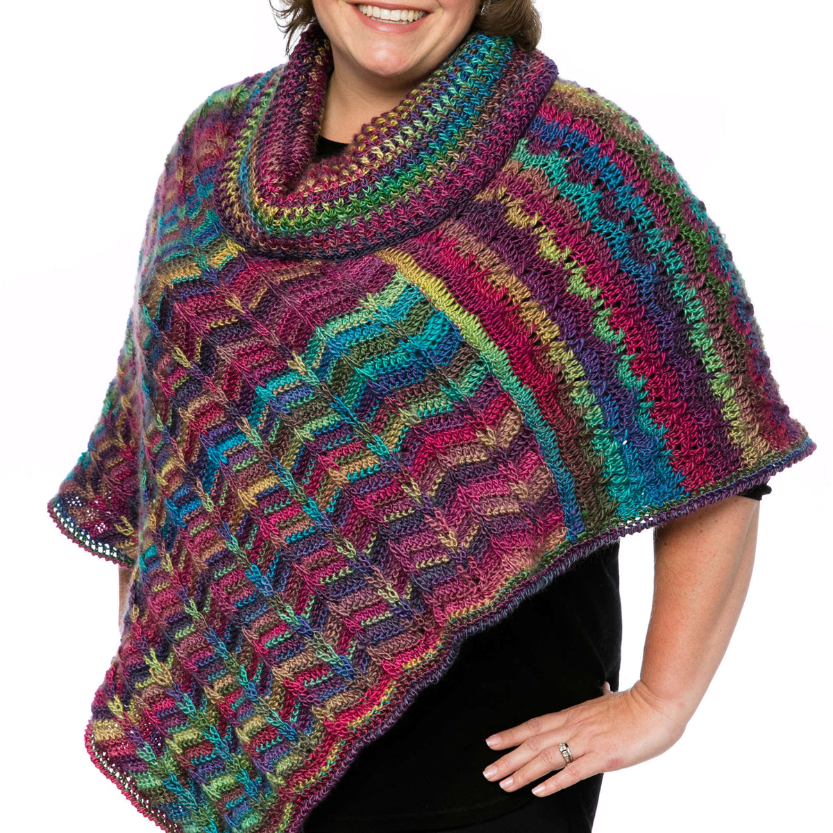 Crochet Poncho made in Red Heart Boutique Yarn