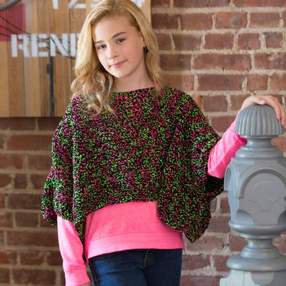 Red Heart Crochet Set the Trend Poncho Crochet Poncho made in Red Heart Tweed Twist Yarn