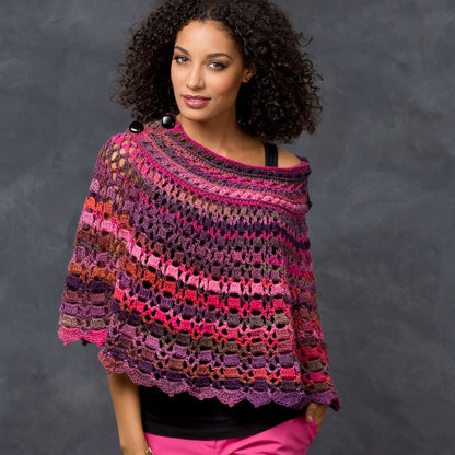 Red Heart Crochet Dubonnet Poncho Crochet Poncho made in Red Heart Boutique Yarn
