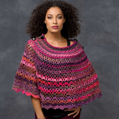 Red Heart Crochet Dubonnet Poncho Crochet Poncho made in Red Heart Boutique Yarn