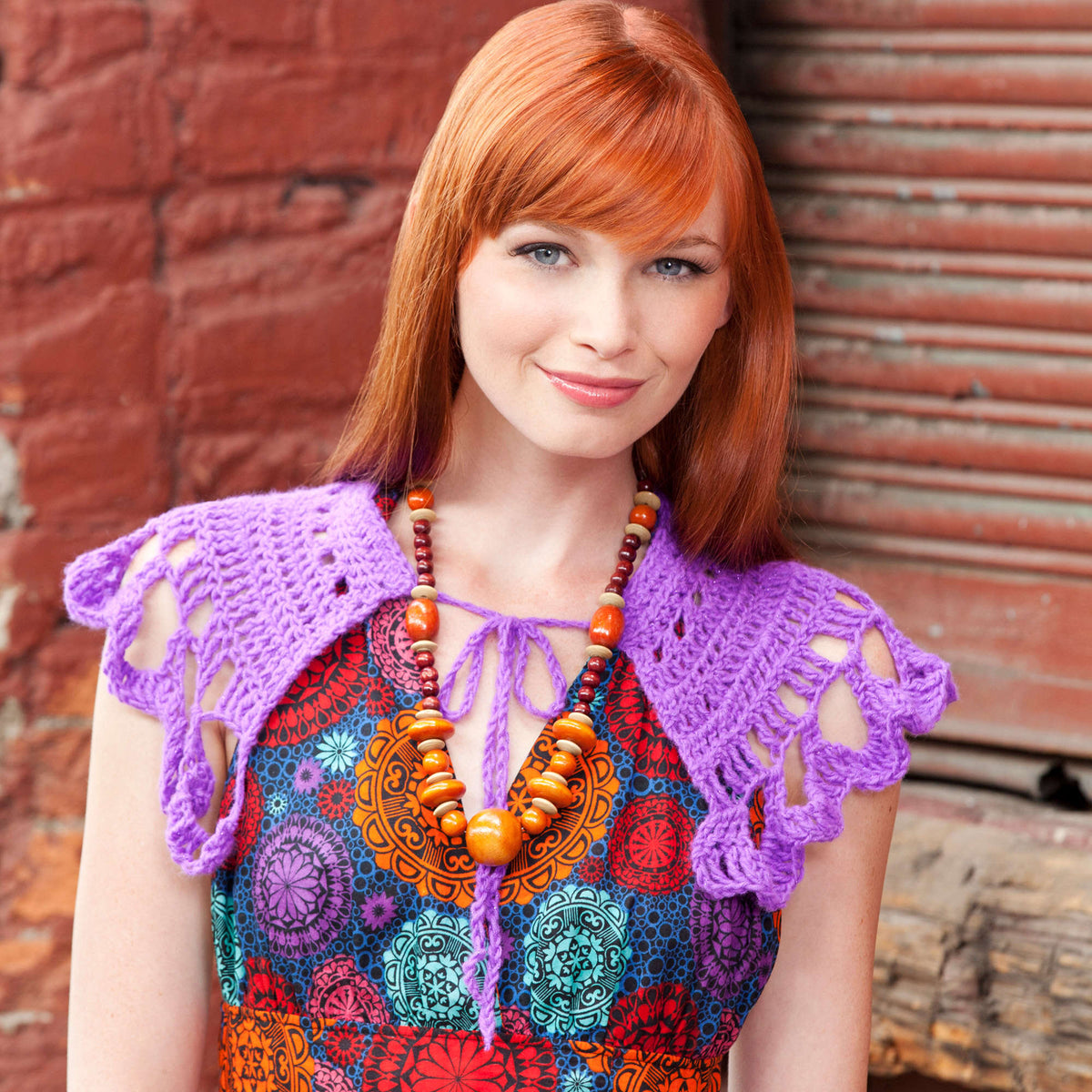 Crochet Capelet made in Red Heart Shimmer Yarn
