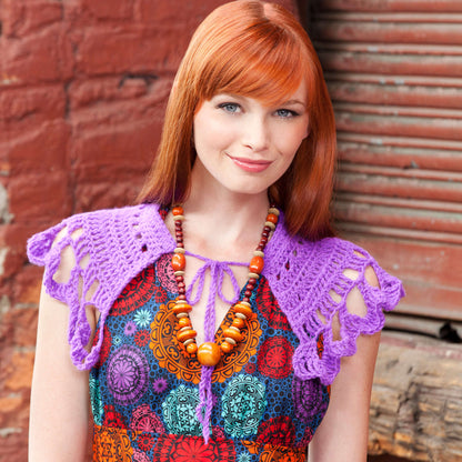 Red Heart Crochet Mini Capelet Crochet Capelet made in Red Heart Shimmer Yarn