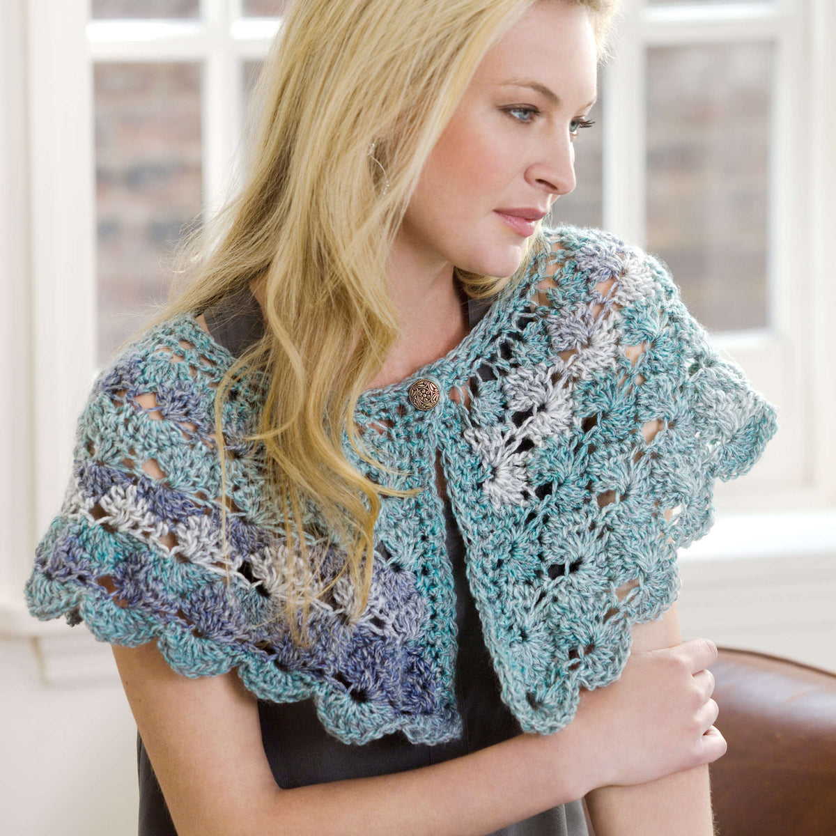 Crochet Capelet made in Red Heart Collage Yarn