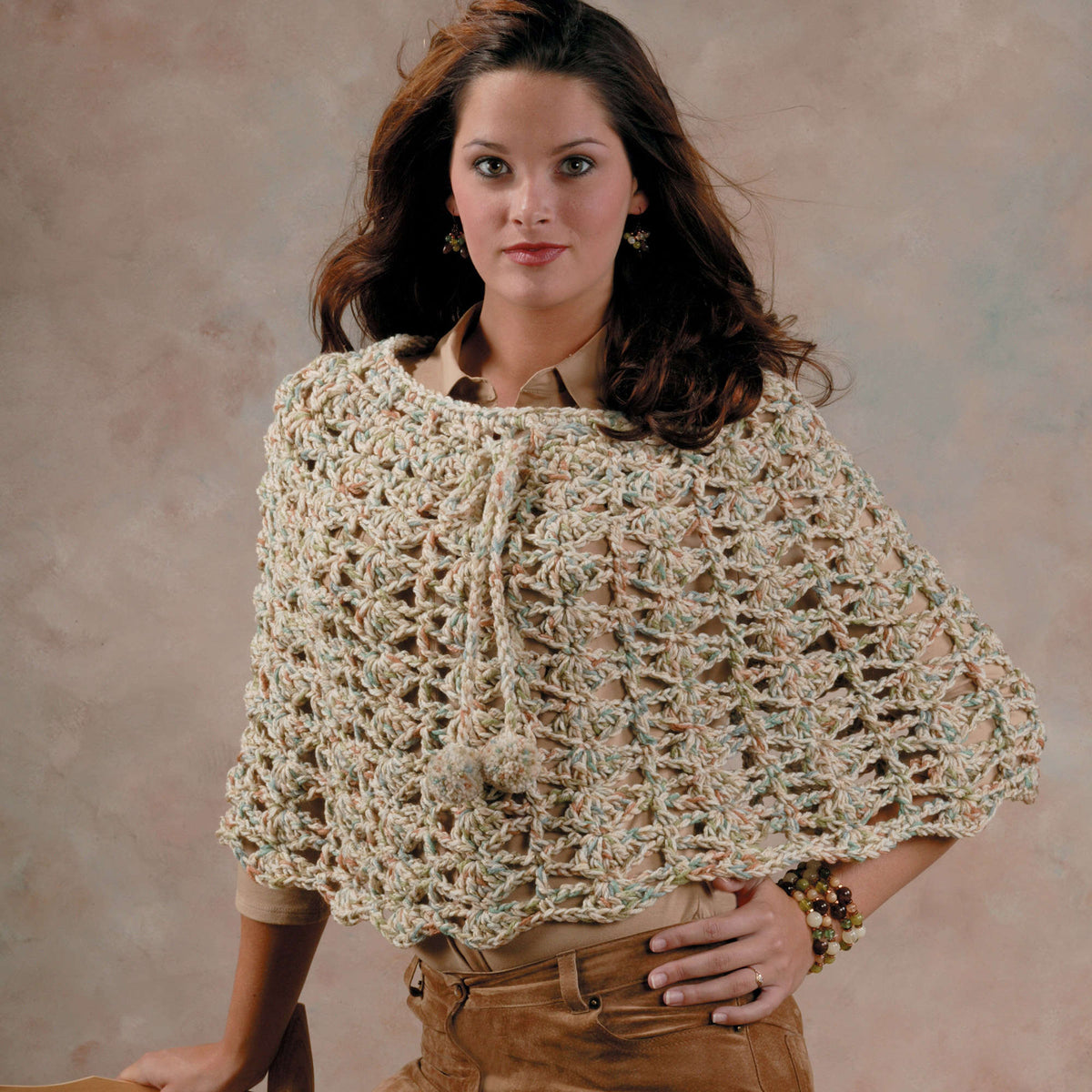 Crochet Capelet made in Red Heart Fiesta Yarn