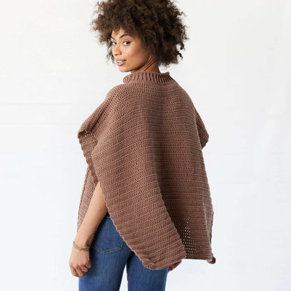 Red Heart Crochet Transitions Cabled Poncho Crochet Poncho made in Red Heart Yarn
