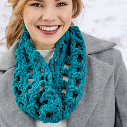 Red Heart Sumptuous Cowl Crochet Cowl made in Red Heart Sweet Home Yarn