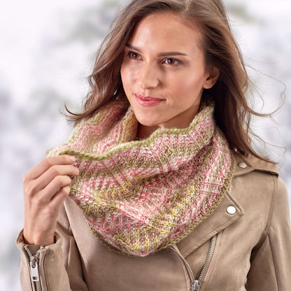 Red Heart Crochet Breathtaking Brioche Cowl Crochet Cowl made in Red Heart Boutique Yarn