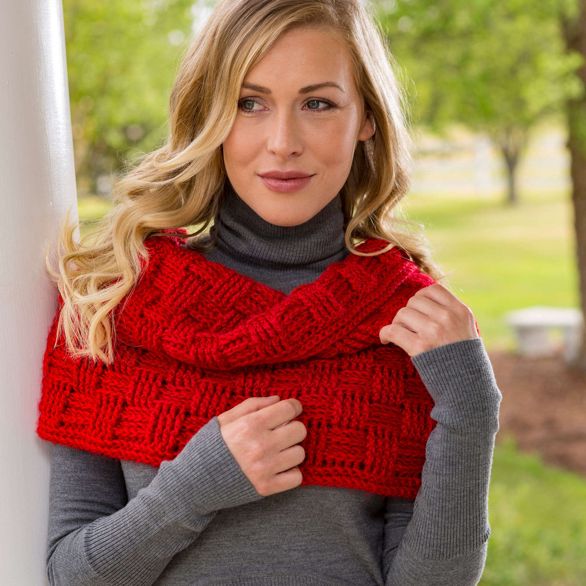 Crochet Cowl made in Red Heart Soft Yarn