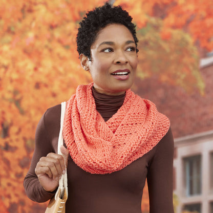 Red Heart Crochet Chevron Herringbone Cowl Crochet Cowl made in Red Heart Soft Yarn