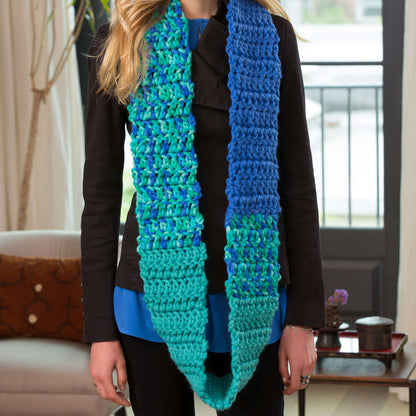 Red Heart Crochet Color Block Cowl Crochet Cowl made in Red Heart Mixology Solids Yarn