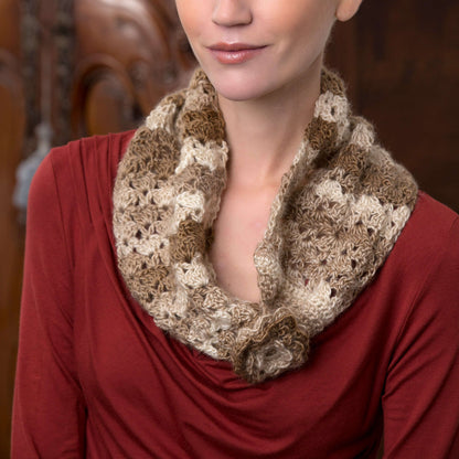 Red Heart Crochet Flowered Cowl Crochet Cowl made in Red Heart Boutique Yarn