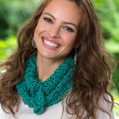 Red Heart Crochet Two-for-One Hat and Cowl Crochet Cowl made in Red Heart Soft Yarn