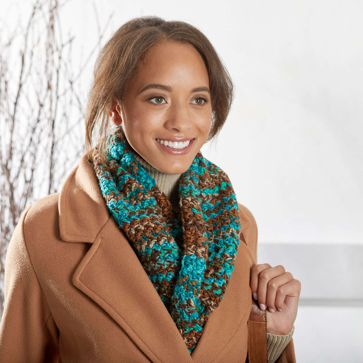 Crochet Cowl made in Red Heart Super Saver Yarn