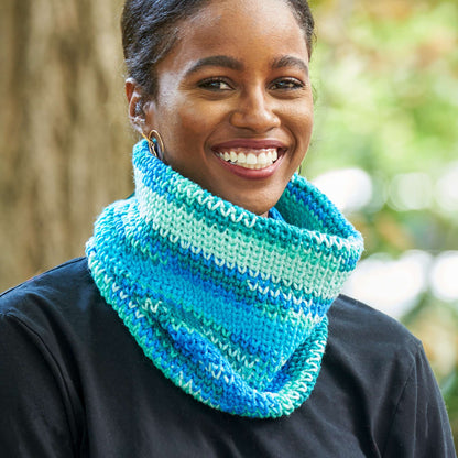 Red Heart Color Block Crochet Smart Cowl Single Size