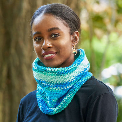 Red Heart Color Block Crochet Smart Cowl Single Size