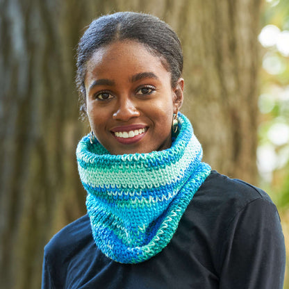 Red Heart Color Block Crochet Smart Cowl Single Size