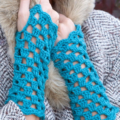 Red Heart Crochet Parisian Mitts Crochet Mitts made in Red Heart Washable Ewe Yarn