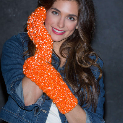 Red Heart Crochet Flip Top Mittens Crochet Mittens made in Red Heart Reflective Yarn