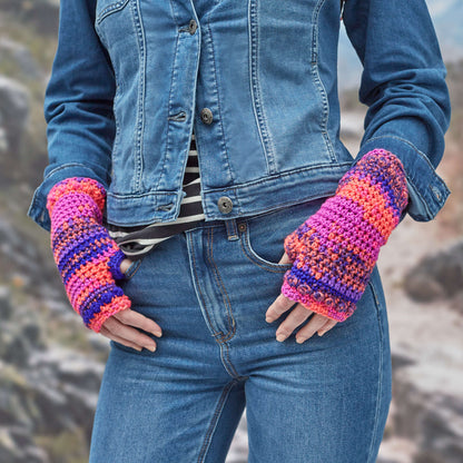 Red Heart Crochet Flamenco Wristers Crochet Wristers made in Red Heart Super Saver Fair Isle Yarn