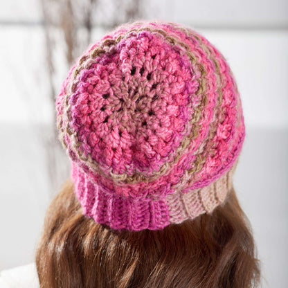 Red Heart Crochet Textured Reversible Beanie Crochet Beanie made in Red Heart Colorscape Yarn