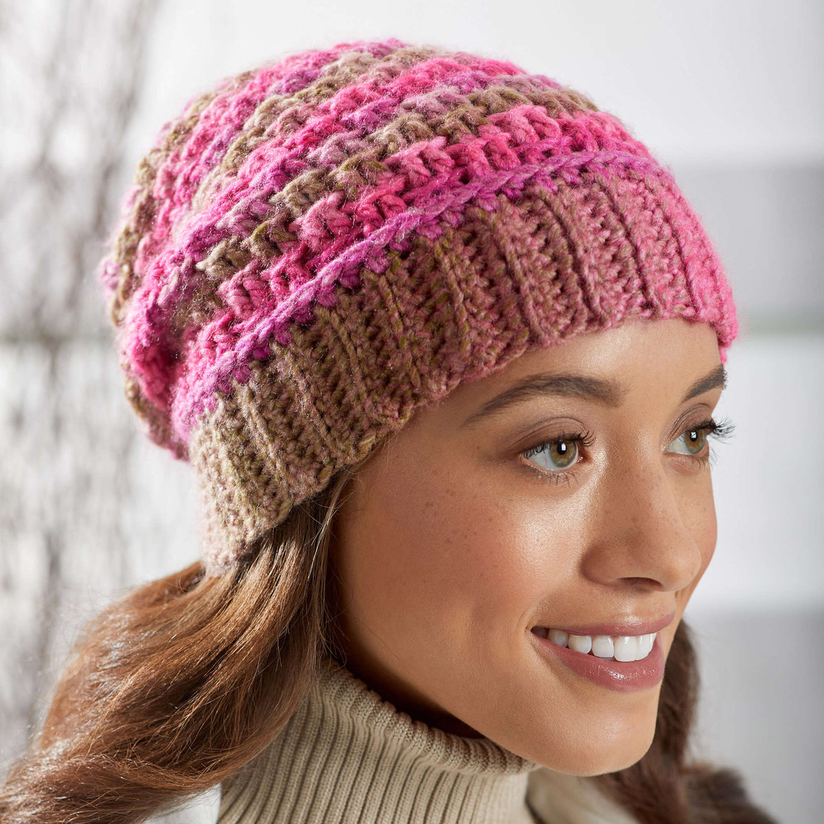 Crochet Beanie made in Red Heart Colorscape Yarn