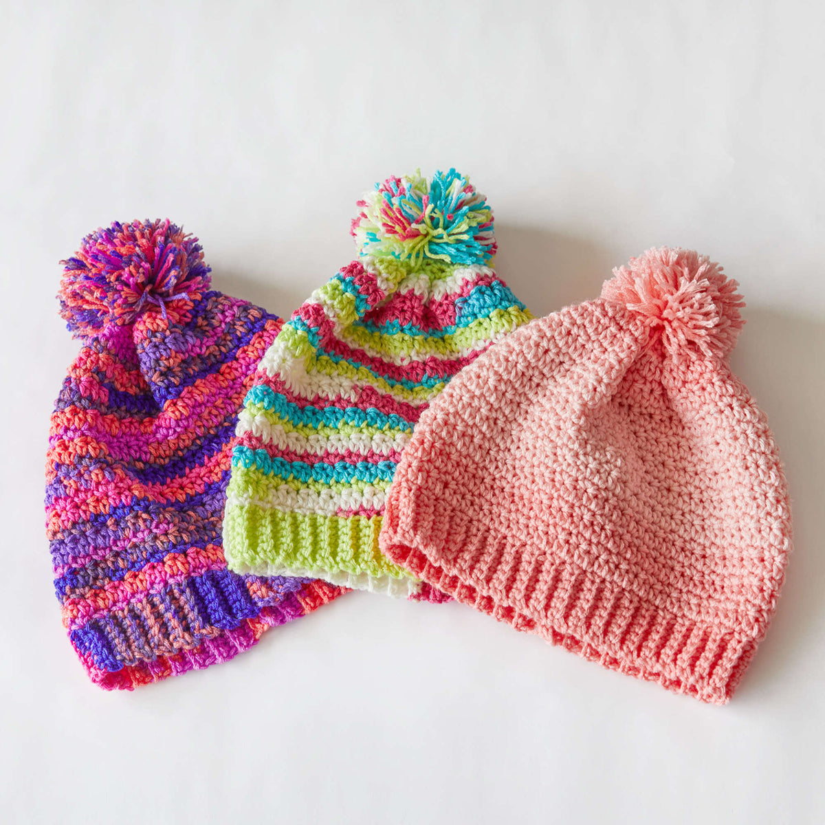 Crochet Hat made in Red Heart Super Saver Ombre Yarn