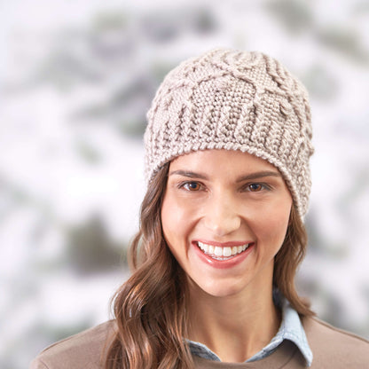 Red Heart Crochet Winter Trellis Hat Crochet Hat made in Red Heart Soft Yarn
