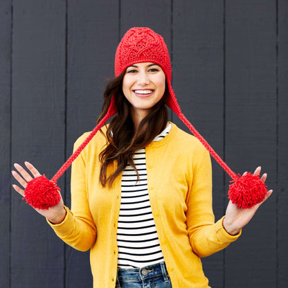Red Heart Entwined Chic Cable Hat Crochet Hat made in Red Heart Chic Sheep Yarn