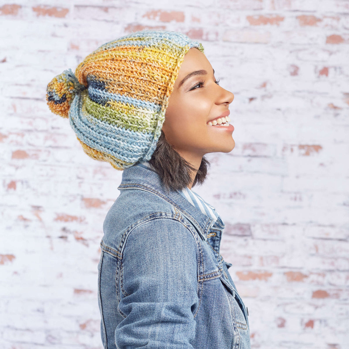 Crochet Hat made in Red Heart Hopscotch Yarn