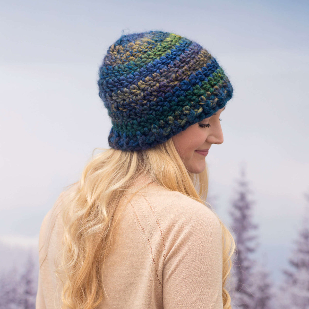 Crochet Beanie made in Red Heart Evermore Yarn
