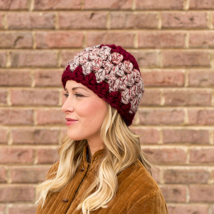 Red Heart Crochet Granny Stitch Hat Crochet Hat made in Red Heart Grande Yarn