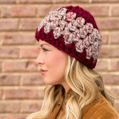 Red Heart Crochet Granny Stitch Hat Crochet Hat made in Red Heart Grande Yarn