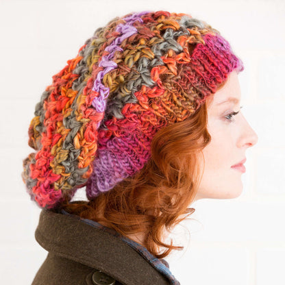Red Heart Crochet Upscale Slouchy Hat Crochet Hat made in Red Heart Boutique Yarn