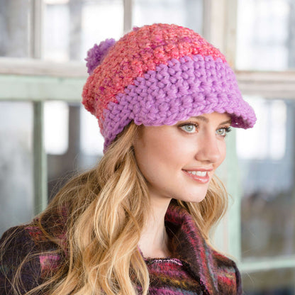 Red Heart Crochet Mix-It Brimmed Hat Crochet Hat made in Red Heart Mixology Swirl Yarn