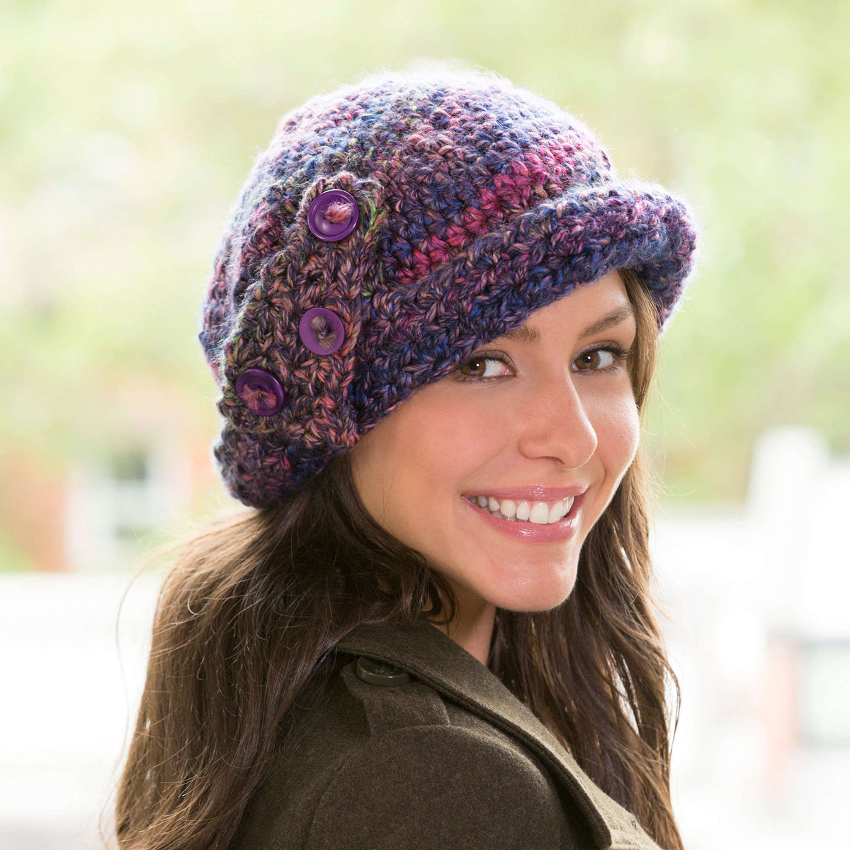 Crochet Hat made in Red Heart Medley Yarn